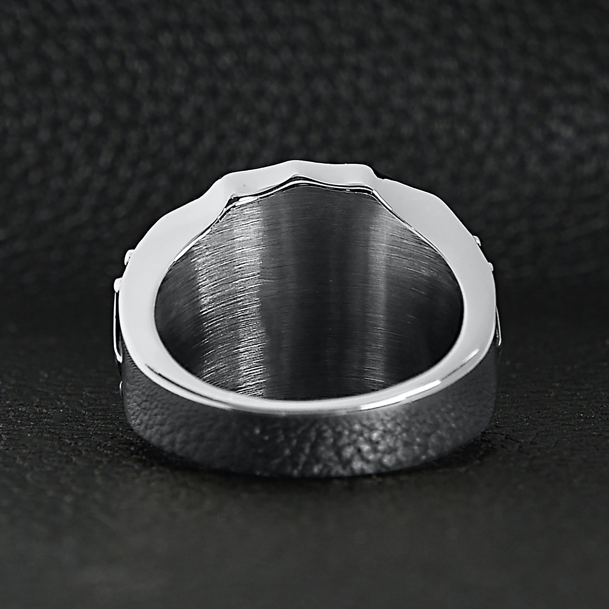 Stainless Steel 18K Gold PVD Coated Fleur De Lis Shield Signet Ring