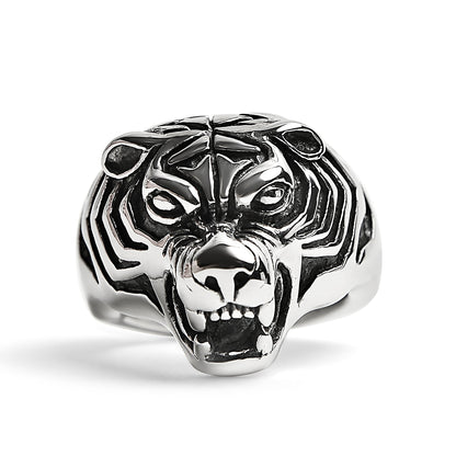 Stainless Steel Snarling Tiger Ring