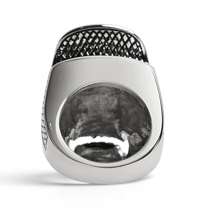 Stainless Steel Trucker Hat Skull Ring