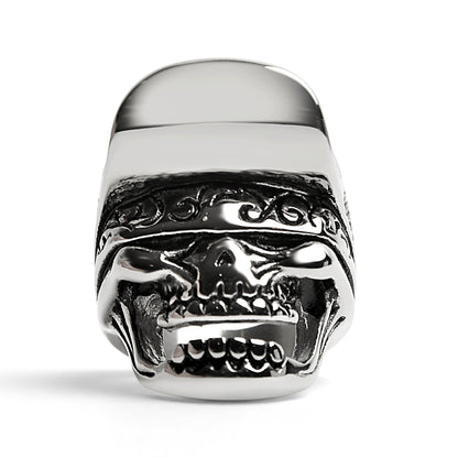 Stainless Steel Trucker Hat Skull Ring