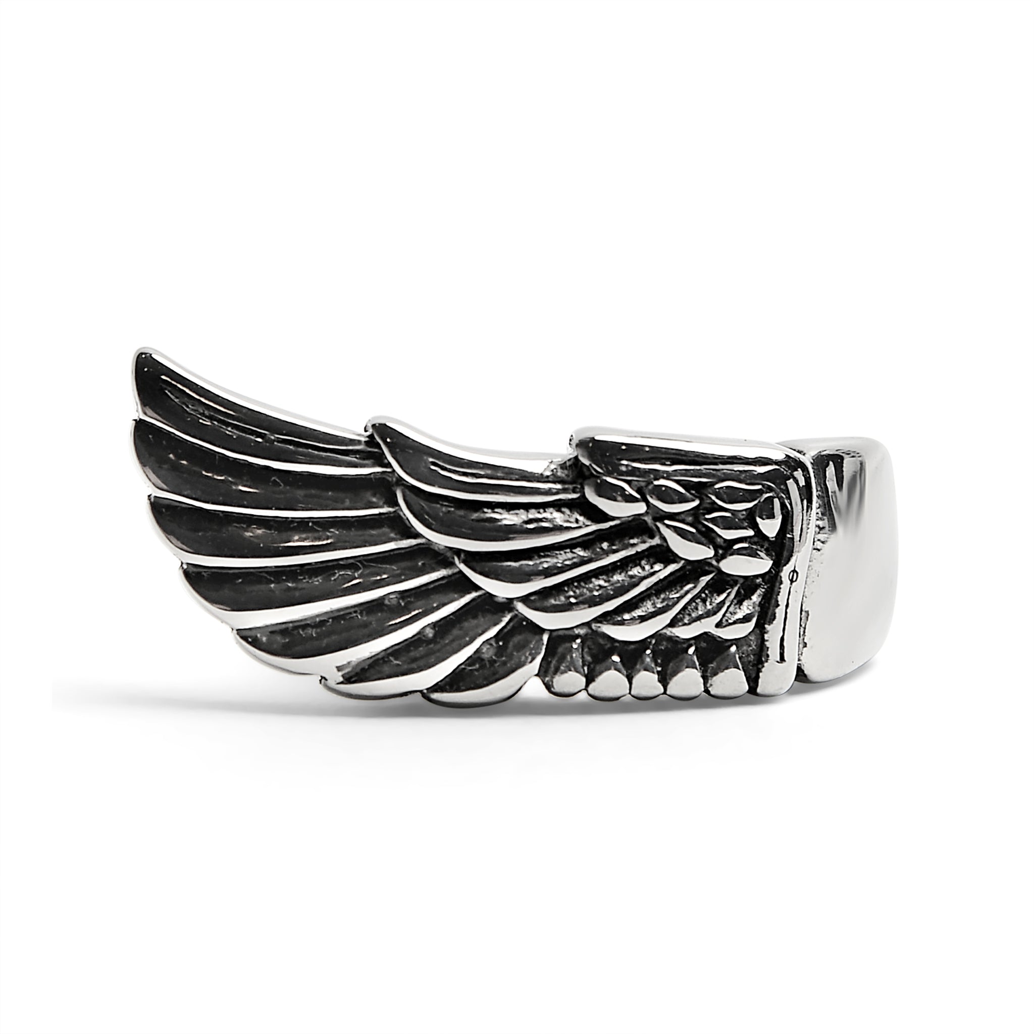 Detailed Wing Stainless Steel Ring