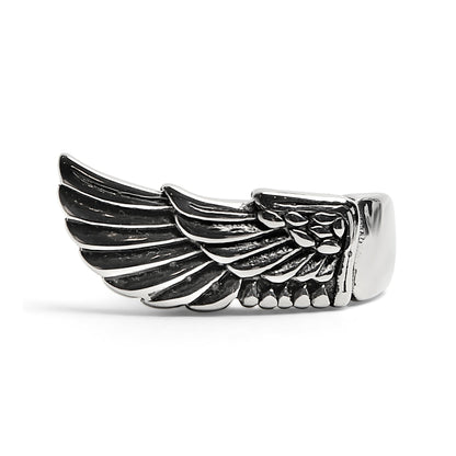 Detailed Wing Stainless Steel Ring