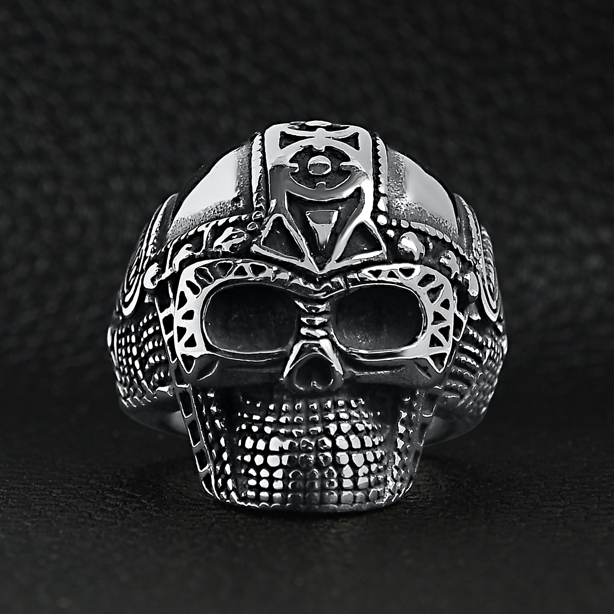Stainless Steel Ancient Warrior Guard Skull Ring