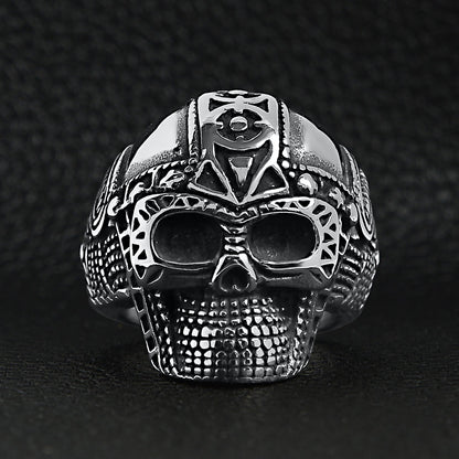 Stainless Steel Ancient Warrior Guard Skull Ring