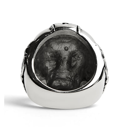 Stainless Steel Ancient Warrior Guard Skull Ring