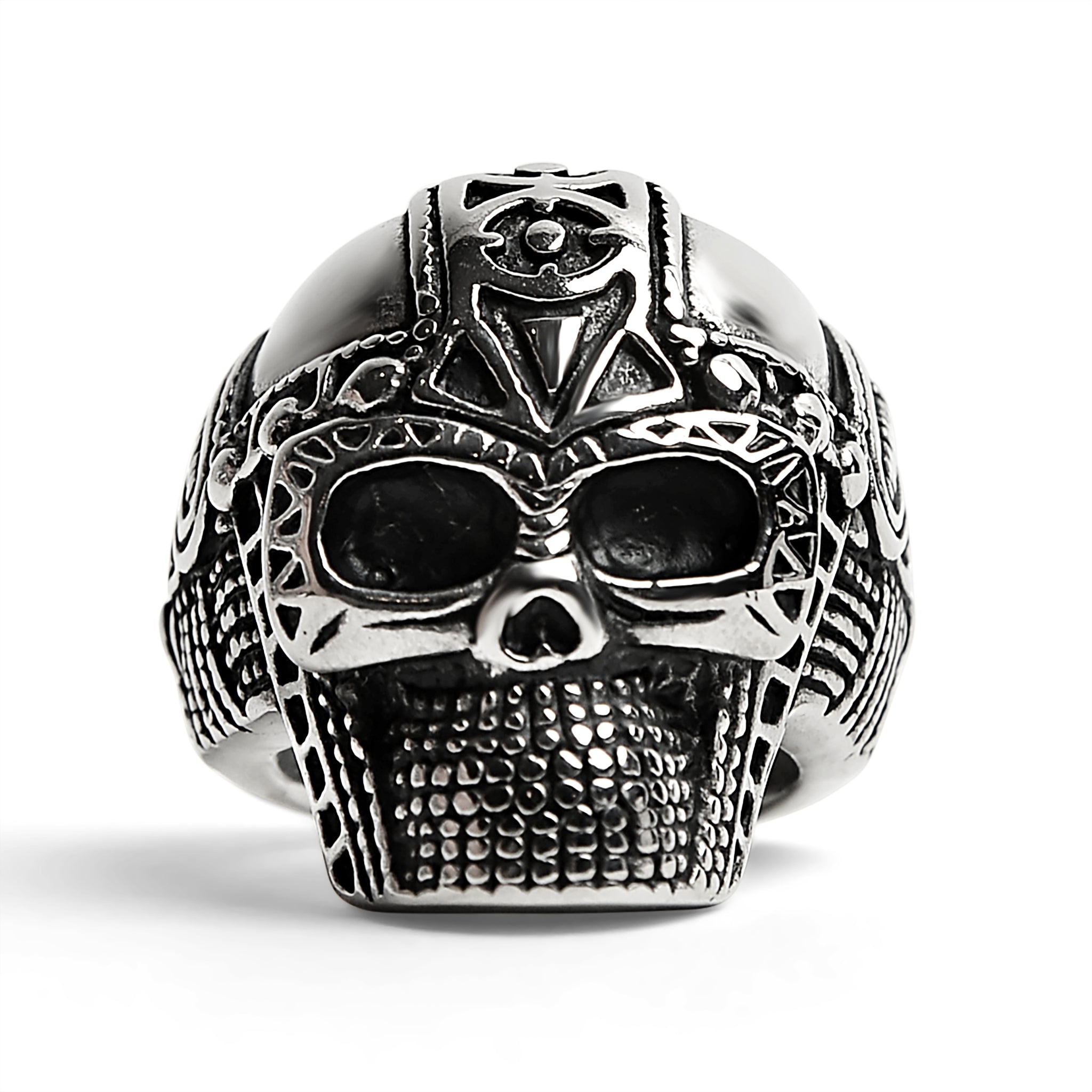 Stainless Steel Ancient Warrior Guard Skull Ring