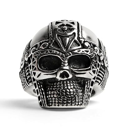 Stainless Steel Ancient Warrior Guard Skull Ring