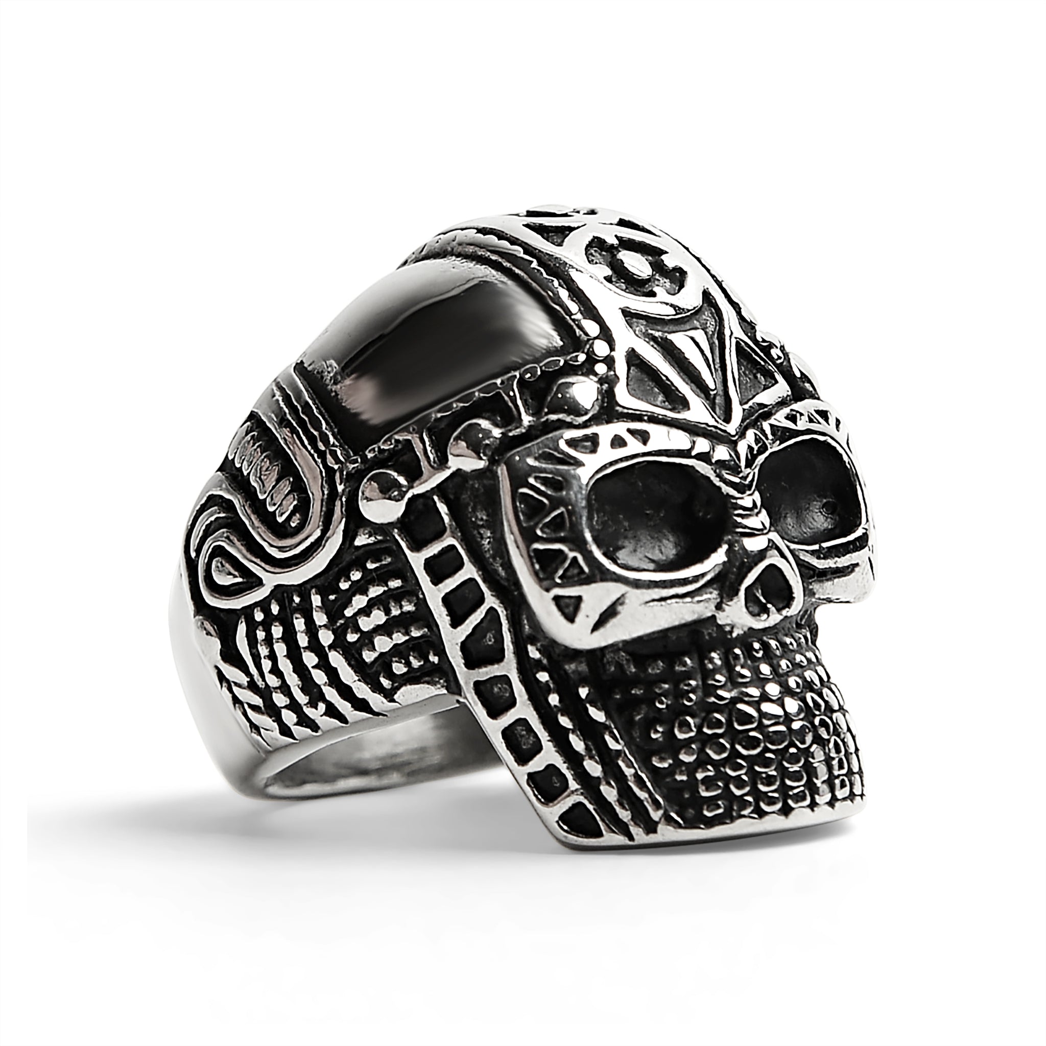 Stainless Steel Ancient Warrior Guard Skull Ring