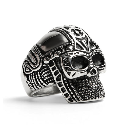 Stainless Steel Ancient Warrior Guard Skull Ring