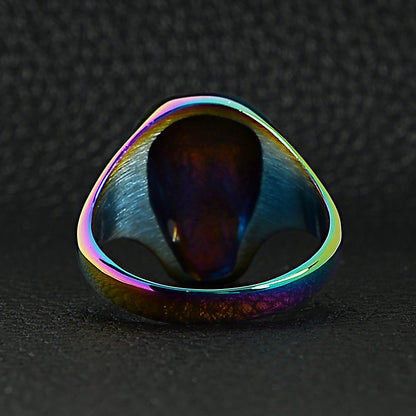 Stainless Steel Rainbow Skull Ring