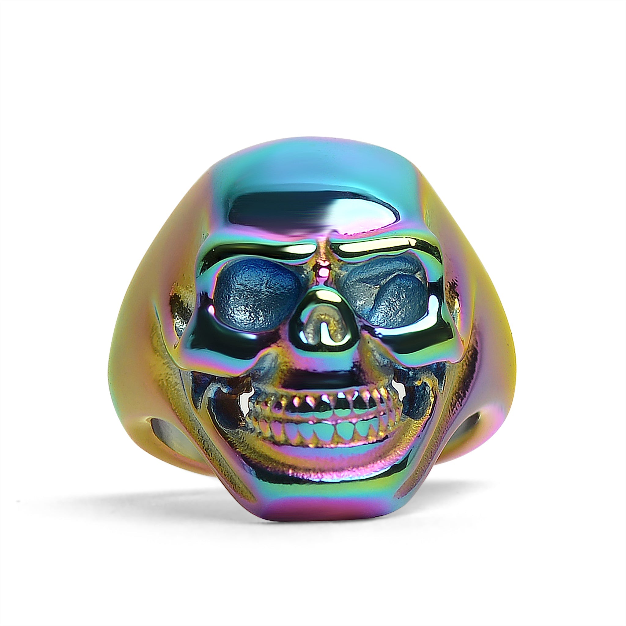 Stainless Steel Rainbow Skull Ring