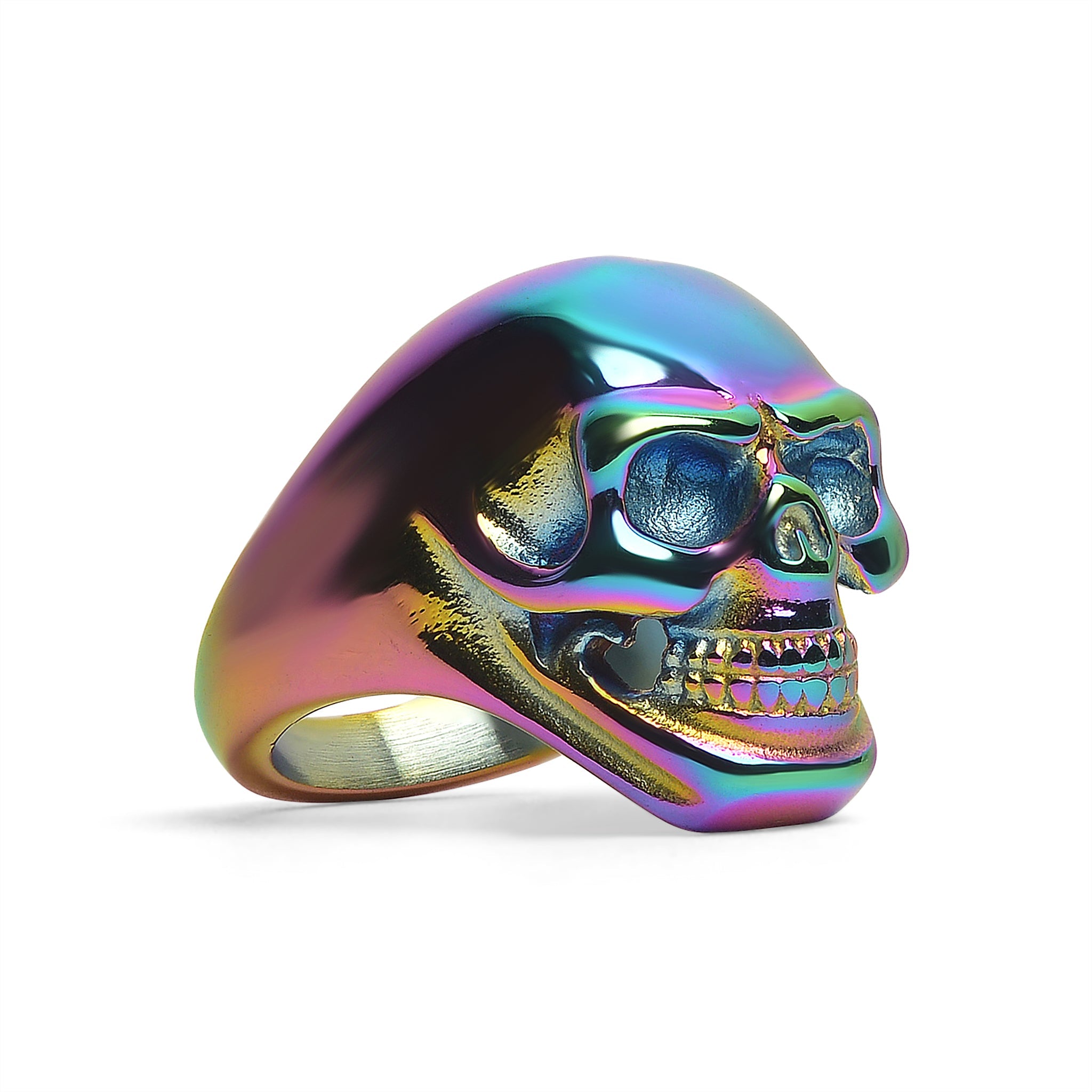 Stainless Steel Rainbow Skull Ring