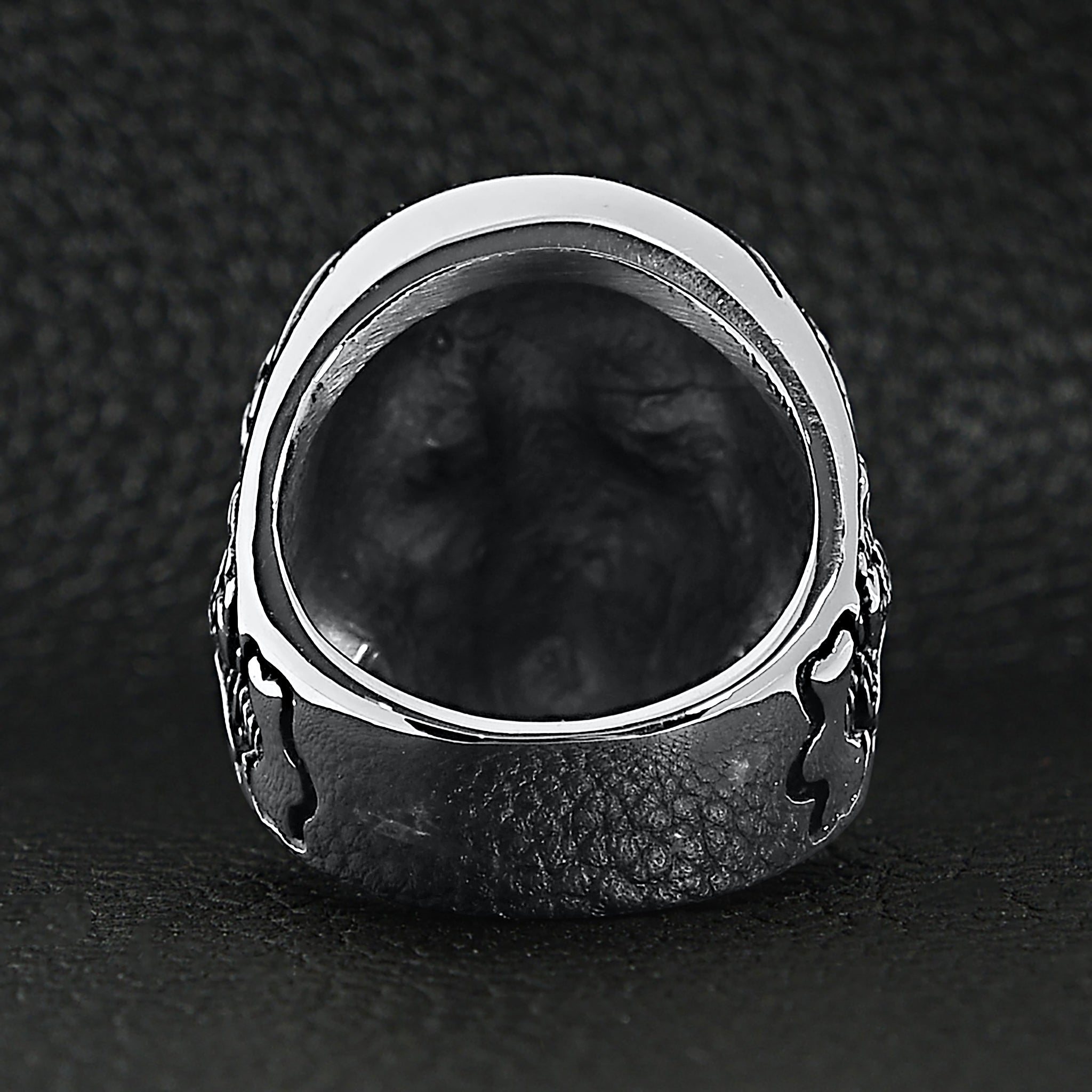 Stainless Steel Skull With Skeleton Accents Ring