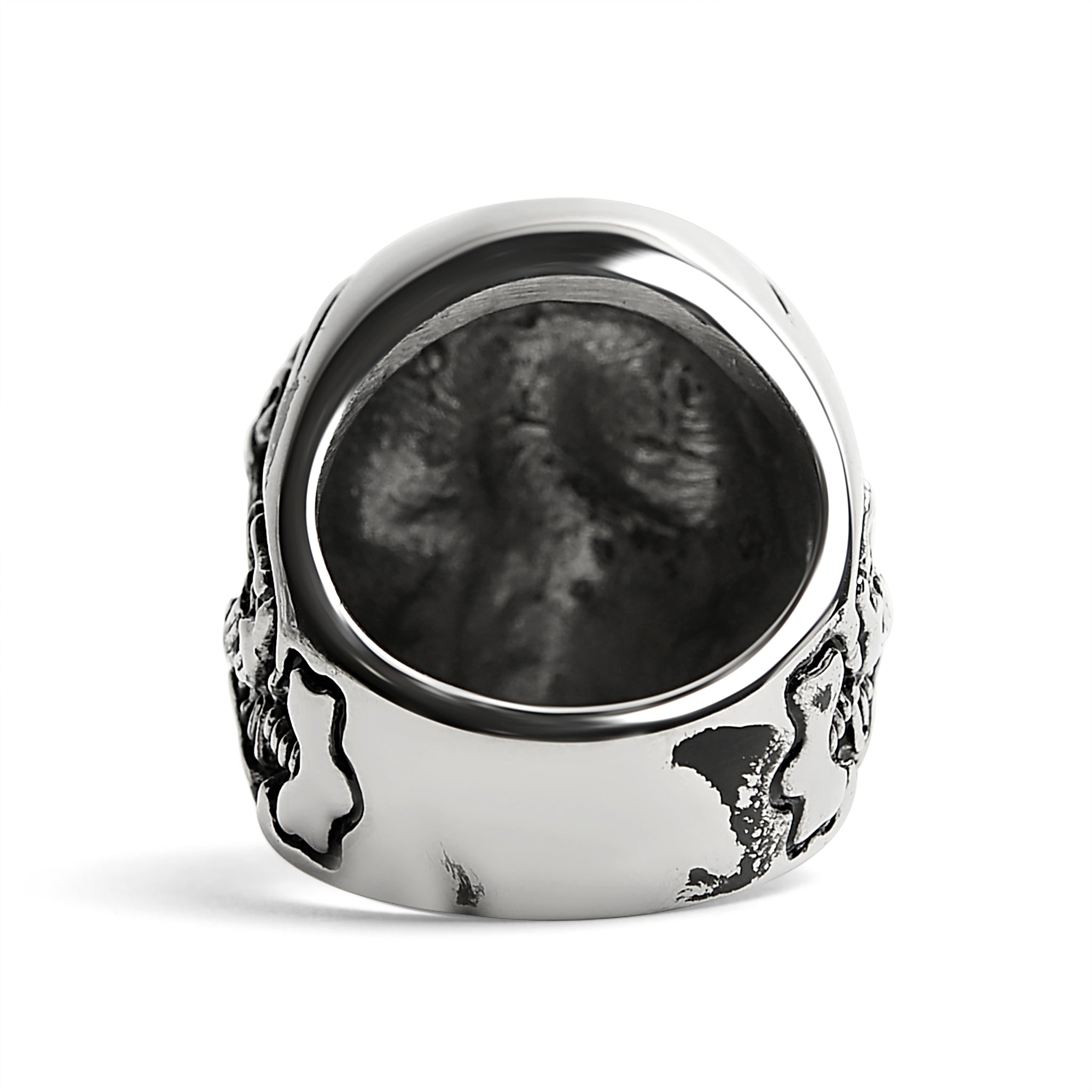 Stainless Steel Skull With Skeleton Accents Ring