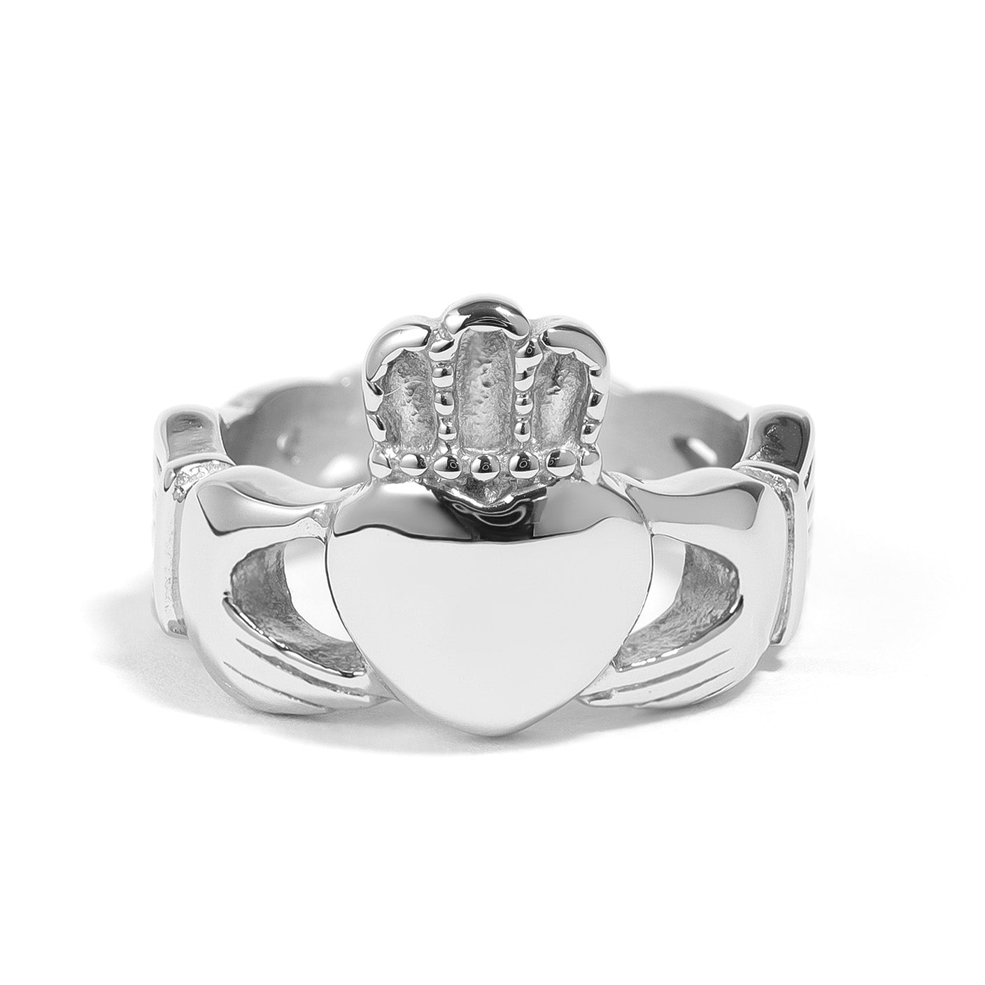 Stainless Steel Detailed Claddagh Ring