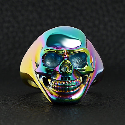 Stainless Steel Rainbow Skull Ring