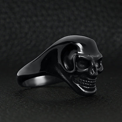 Stainless Steel Black Skull Ring