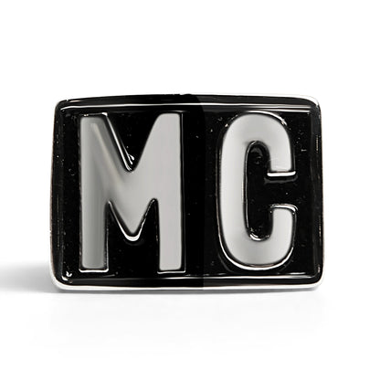Stainless Steel Motorcycle Club "MC" Insignia Signet Ring