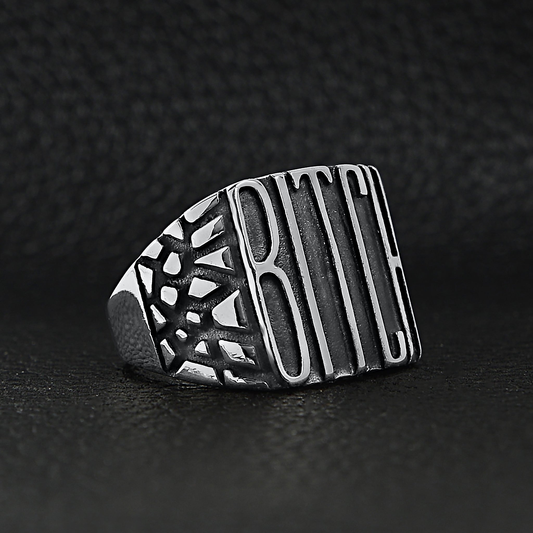 Stainless Steel "BITCH" Signet Ring