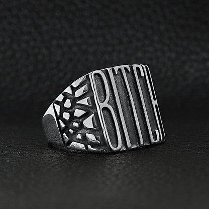 Stainless Steel "BITCH" Signet Ring