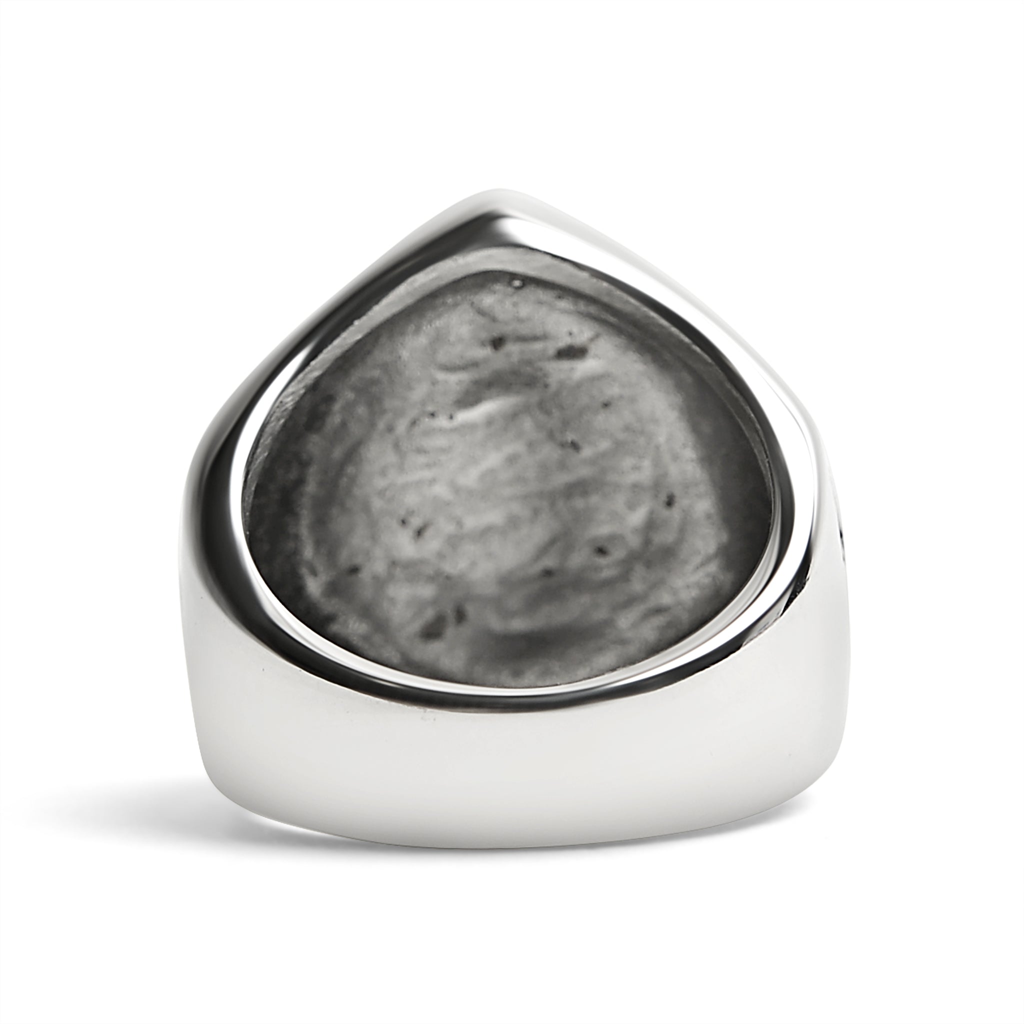 Stainless Steel Lucky "7" With Skull Accents Signet Ring