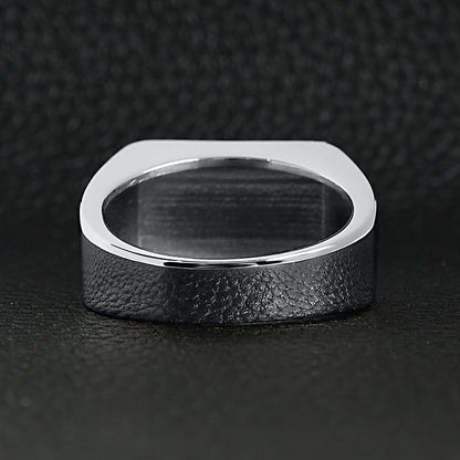 Stainless Steel Motorcycle Club "MC" Insignia Signet Ring
