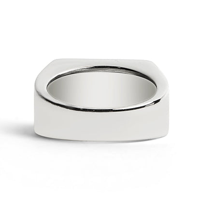 Stainless Steel Motorcycle Club "MC" Insignia Signet Ring