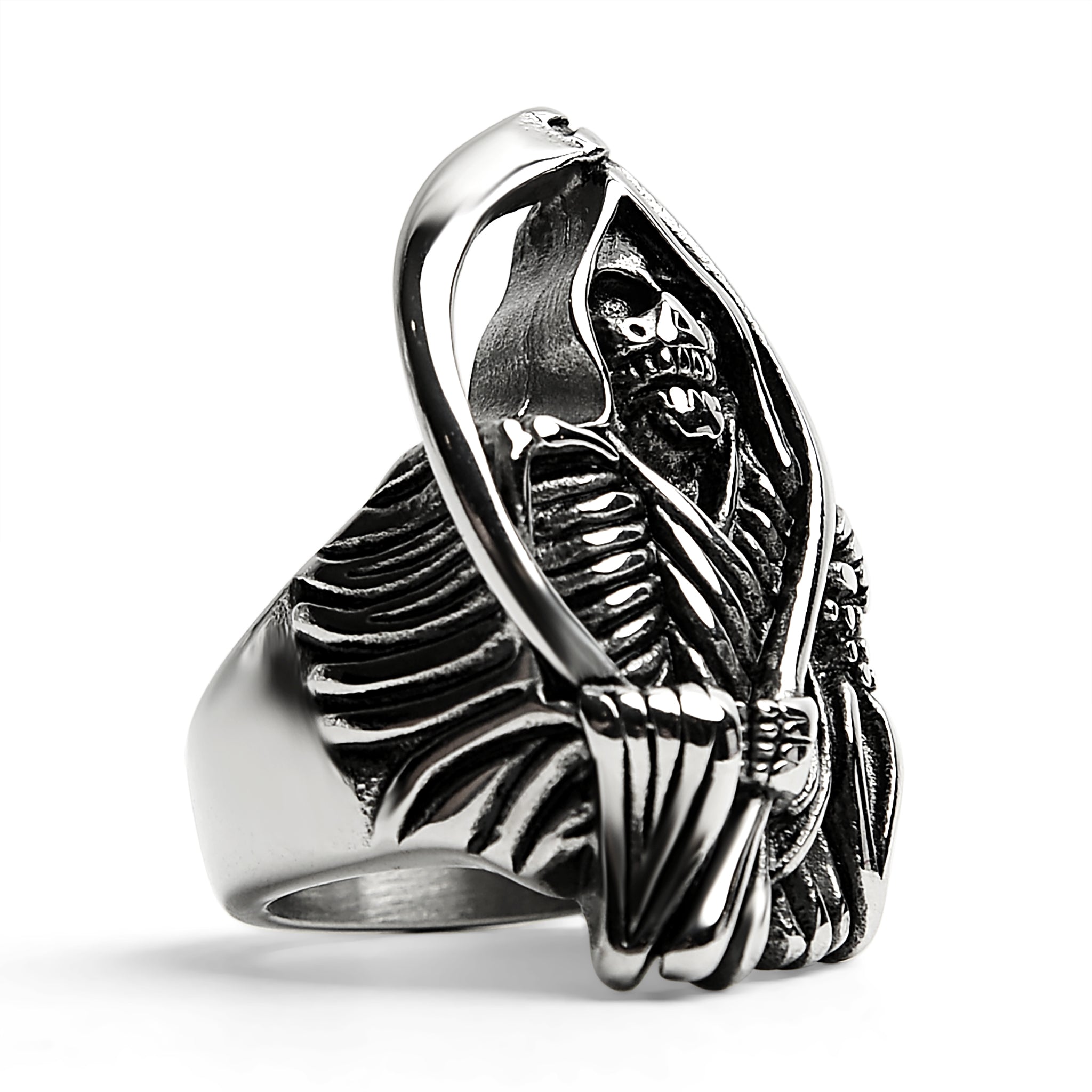 Stainless Steel Grim Reaper Ring