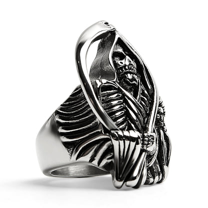 Stainless Steel Grim Reaper Ring