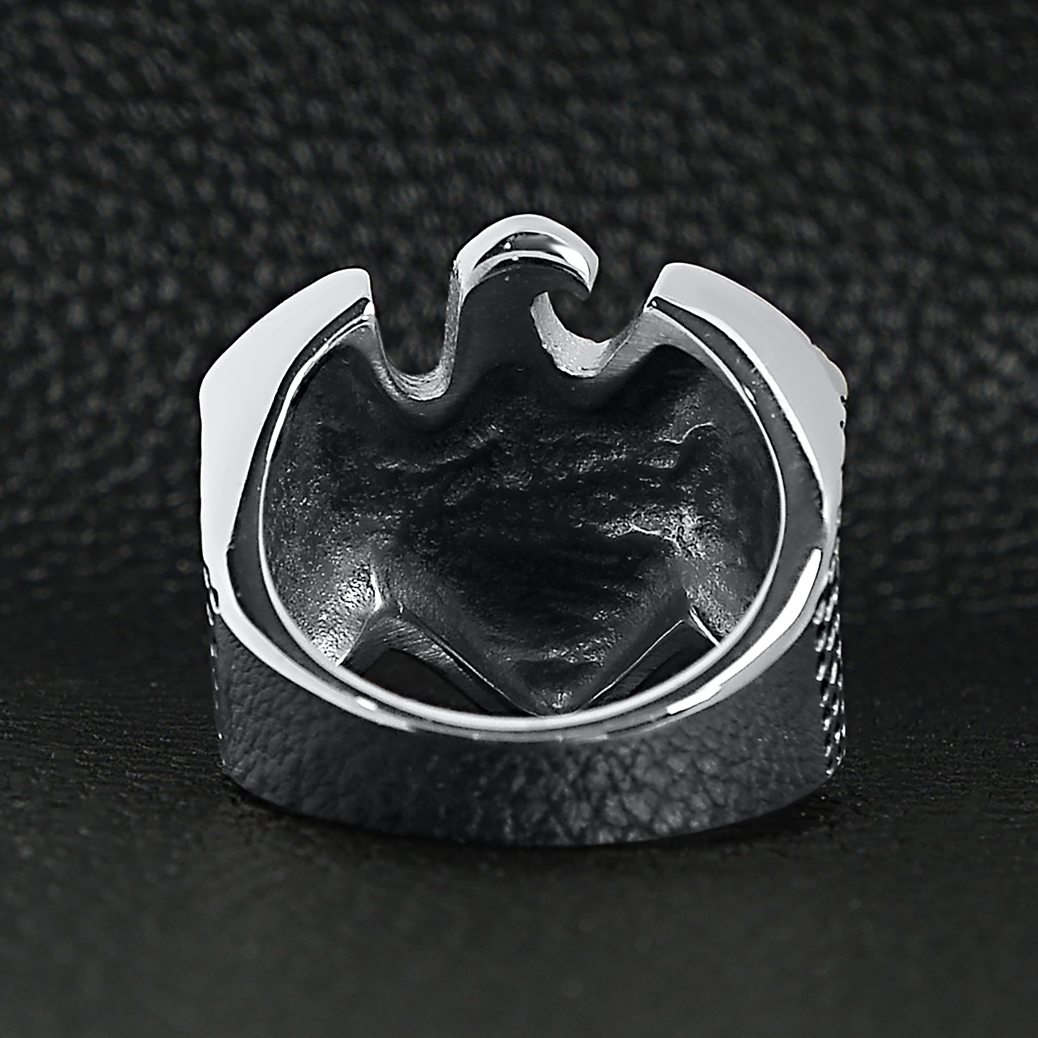 Stainless Steel "AMERICAN BIKER" With 18K Gold PVD Coated Eagle Ring