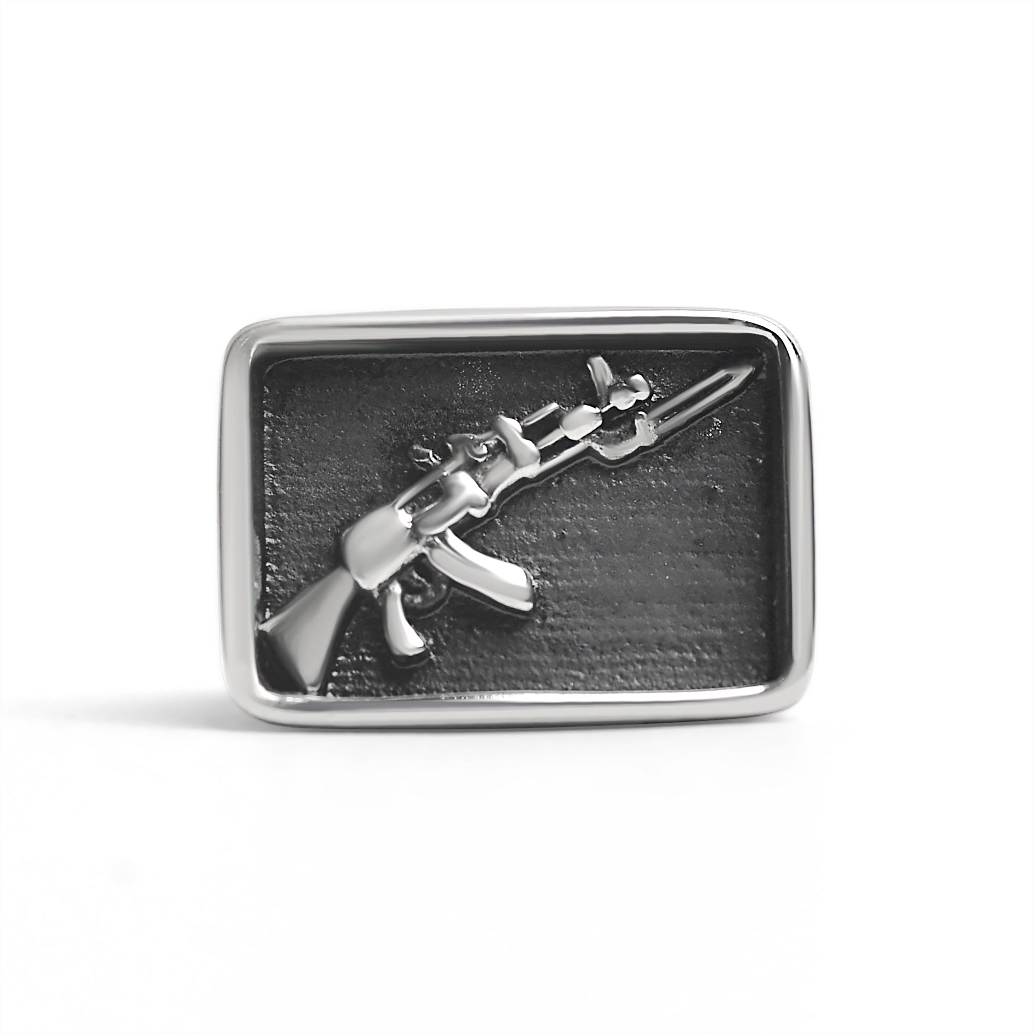 Stainless Steel AK-47 Gun Signet Ring