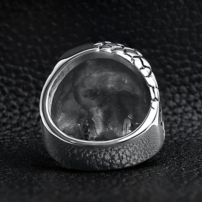 Detailed Cracking Skull Stainless Steel Ring