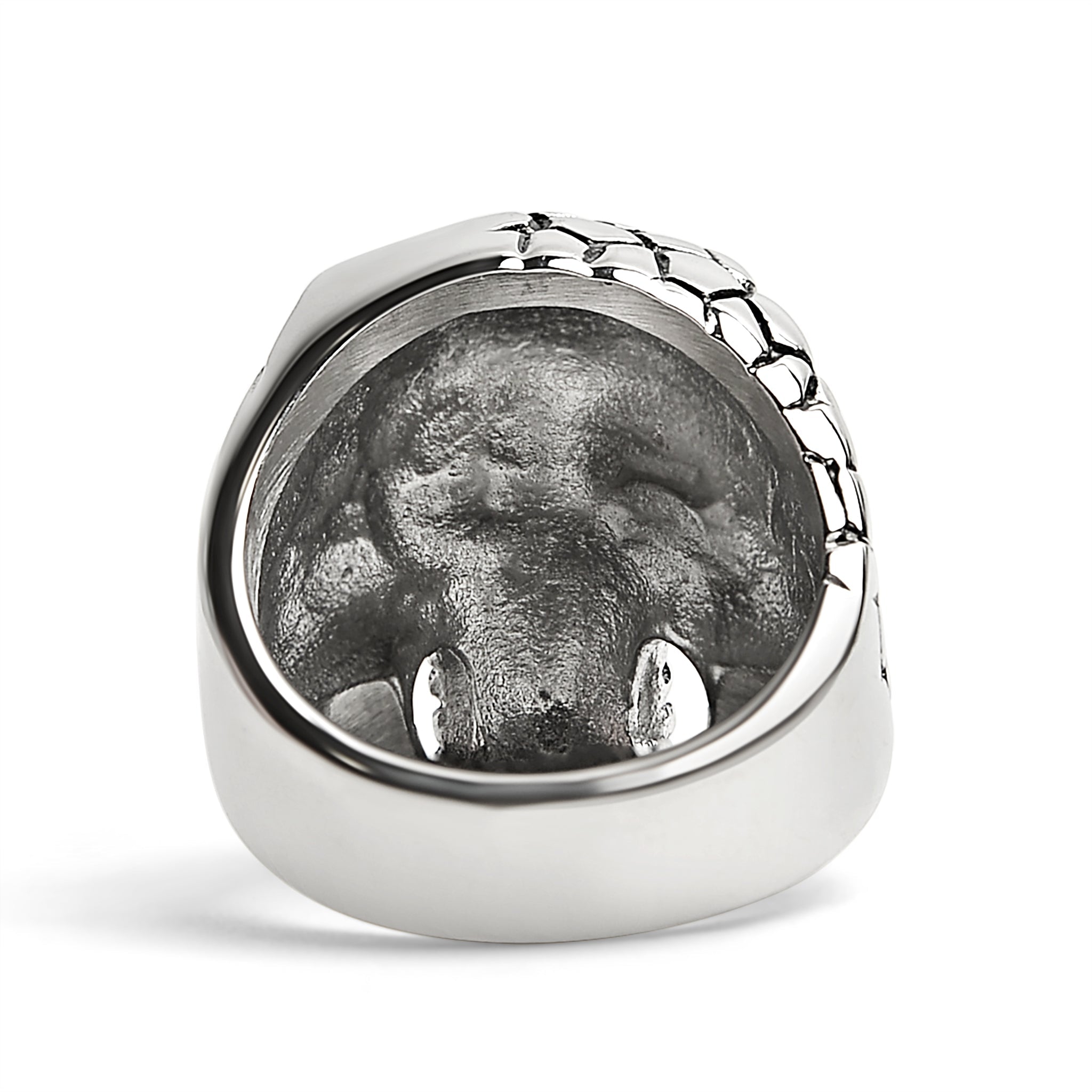 Detailed Cracking Skull Stainless Steel Ring