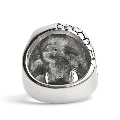 Detailed Cracking Skull Stainless Steel Ring