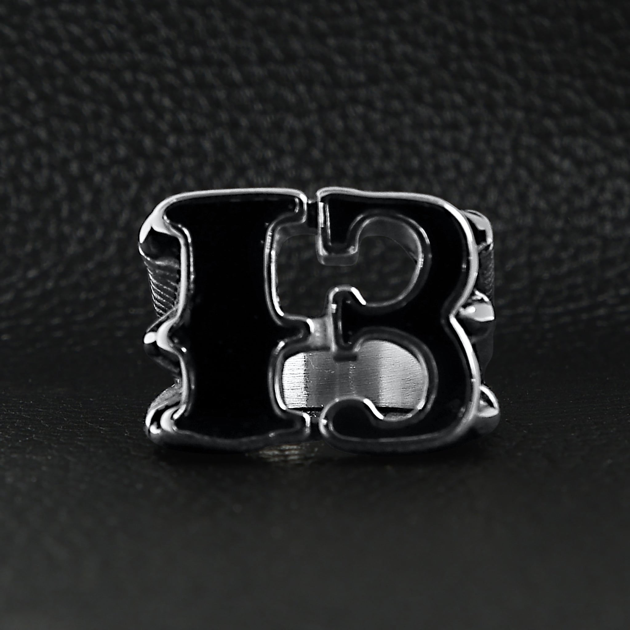 Stainless Steel Black Gothic "13" Dragon Claw Signet Ring