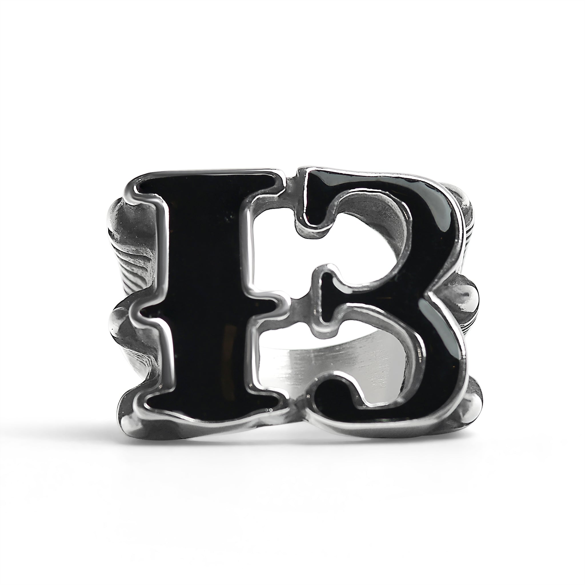 Stainless Steel Black Gothic "13" Dragon Claw Signet Ring