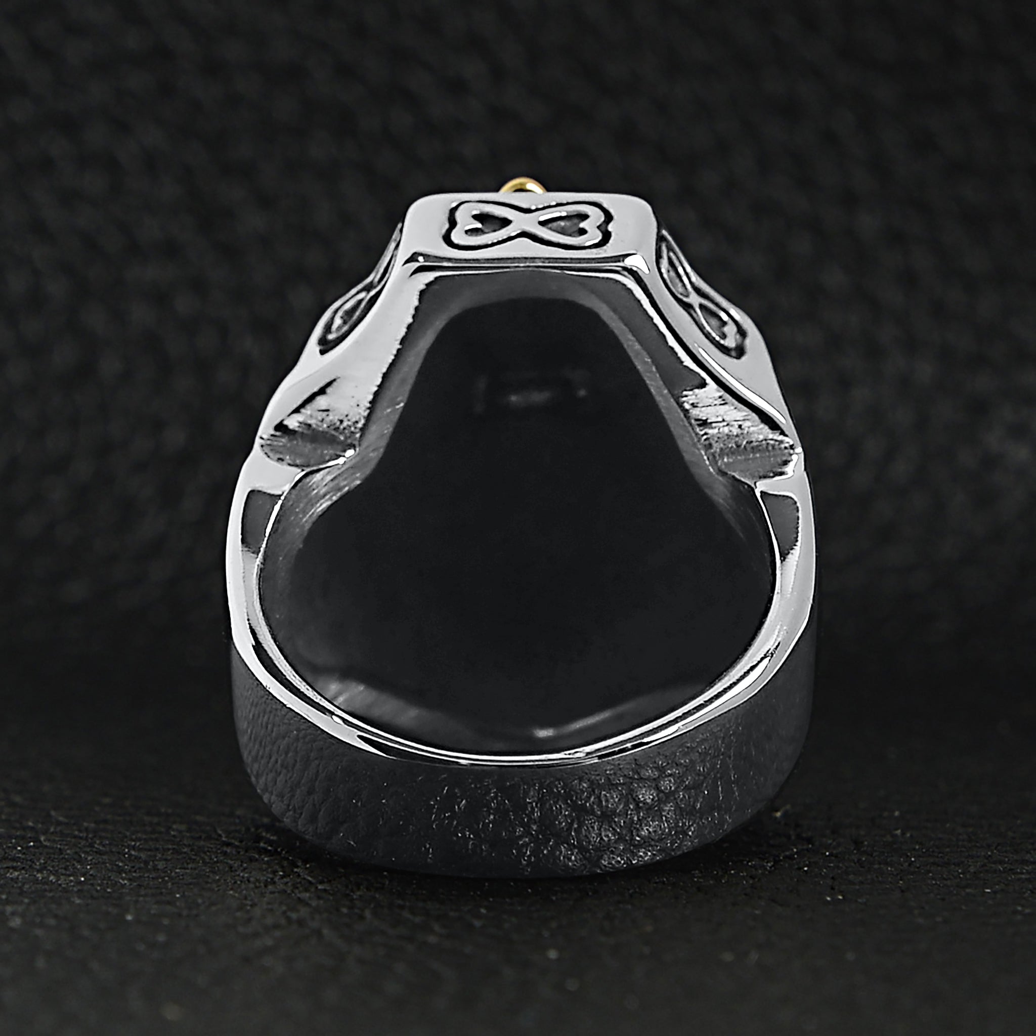 Stainless Steel 18K Gold PVD Coated Cross On Shield Signet Ring