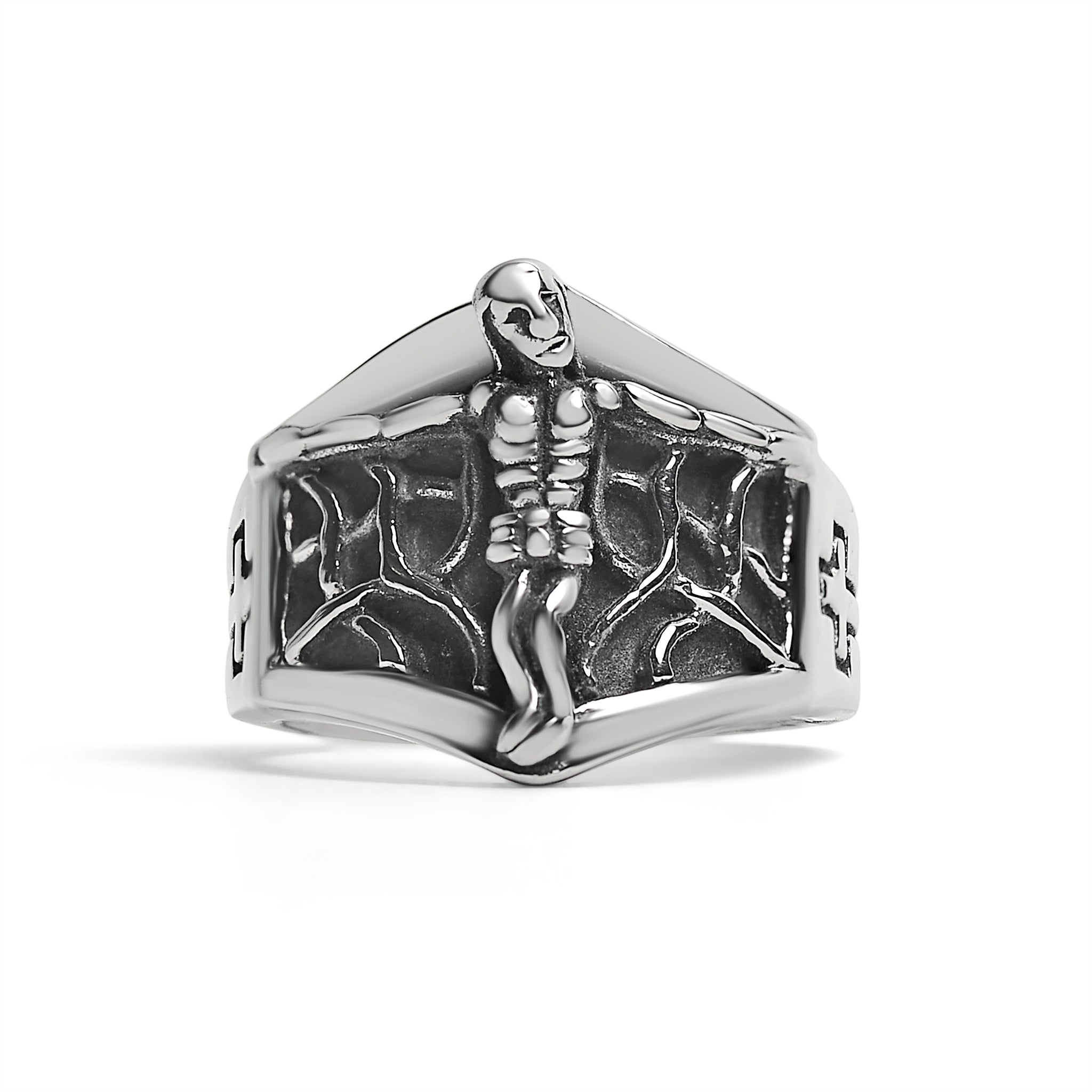 Detailed Jesus Cross Stainless Steel Ring