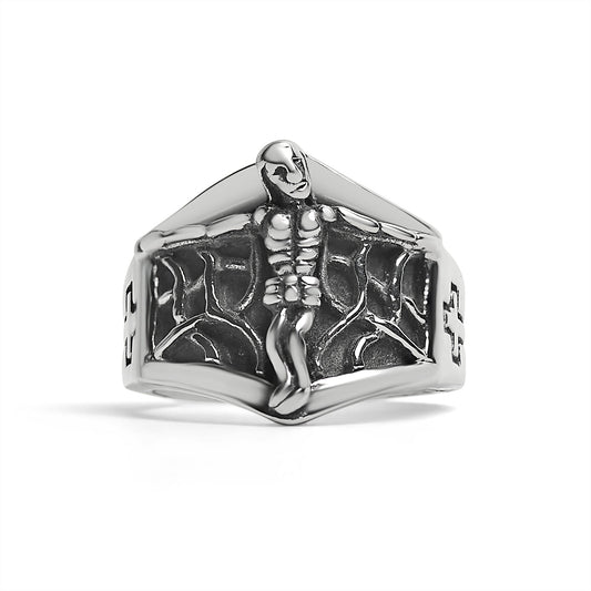 Detailed Jesus Cross Stainless Steel Ring