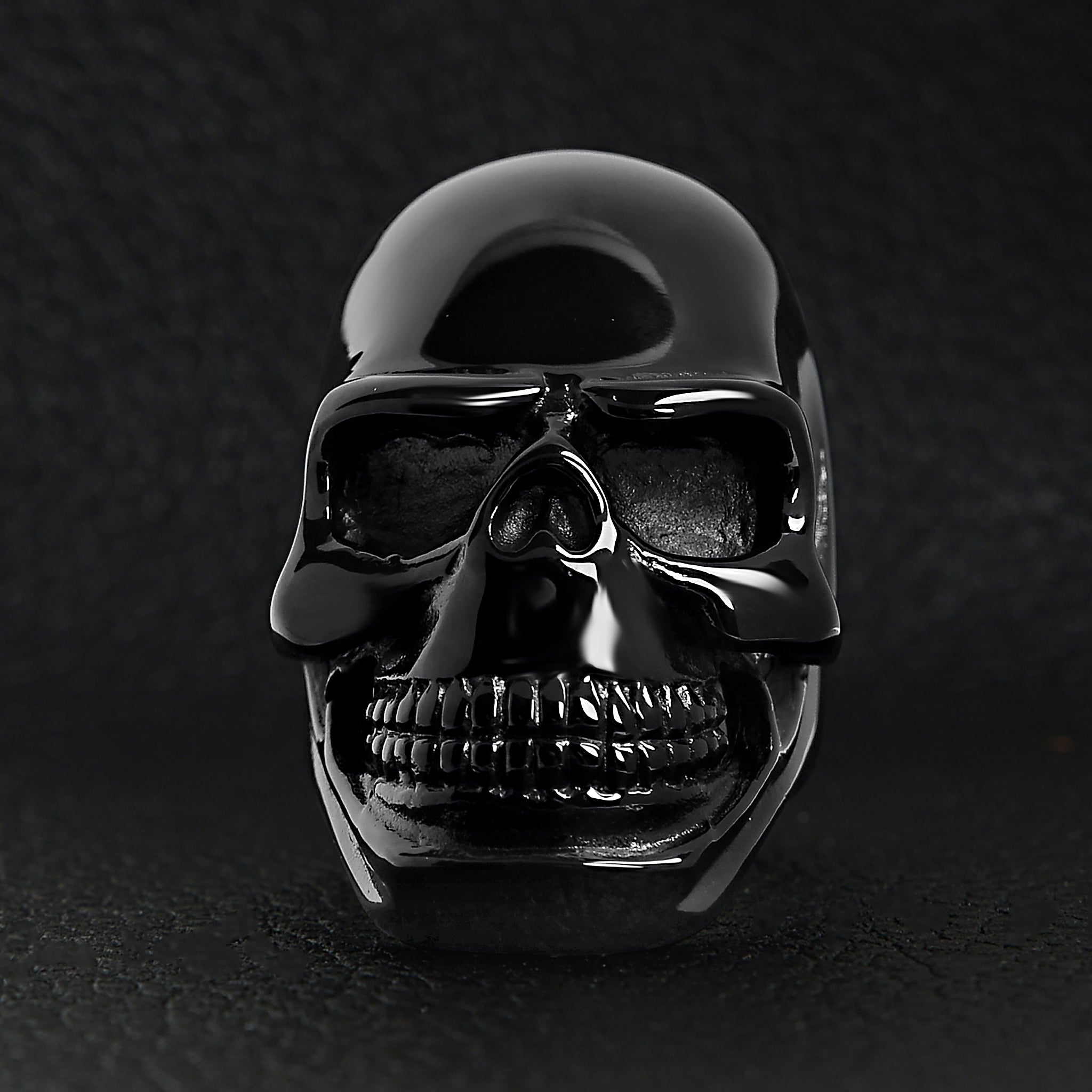 Stainless Steel Black Skull Ring