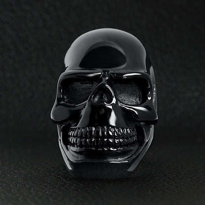 Stainless Steel Black Skull Ring