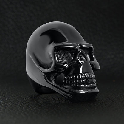 Stainless Steel Black Skull Ring