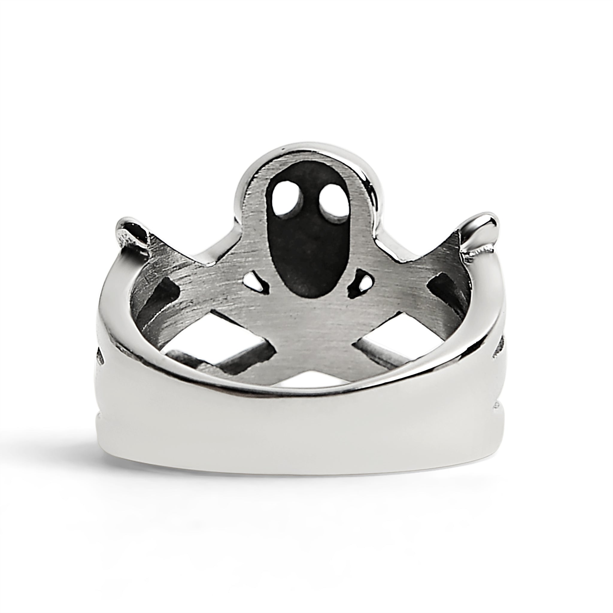 Stainless Steel Pirate Jolly Roger Skull With Crossed Swords Ring