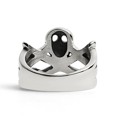 Stainless Steel Pirate Jolly Roger Skull With Crossed Swords Ring