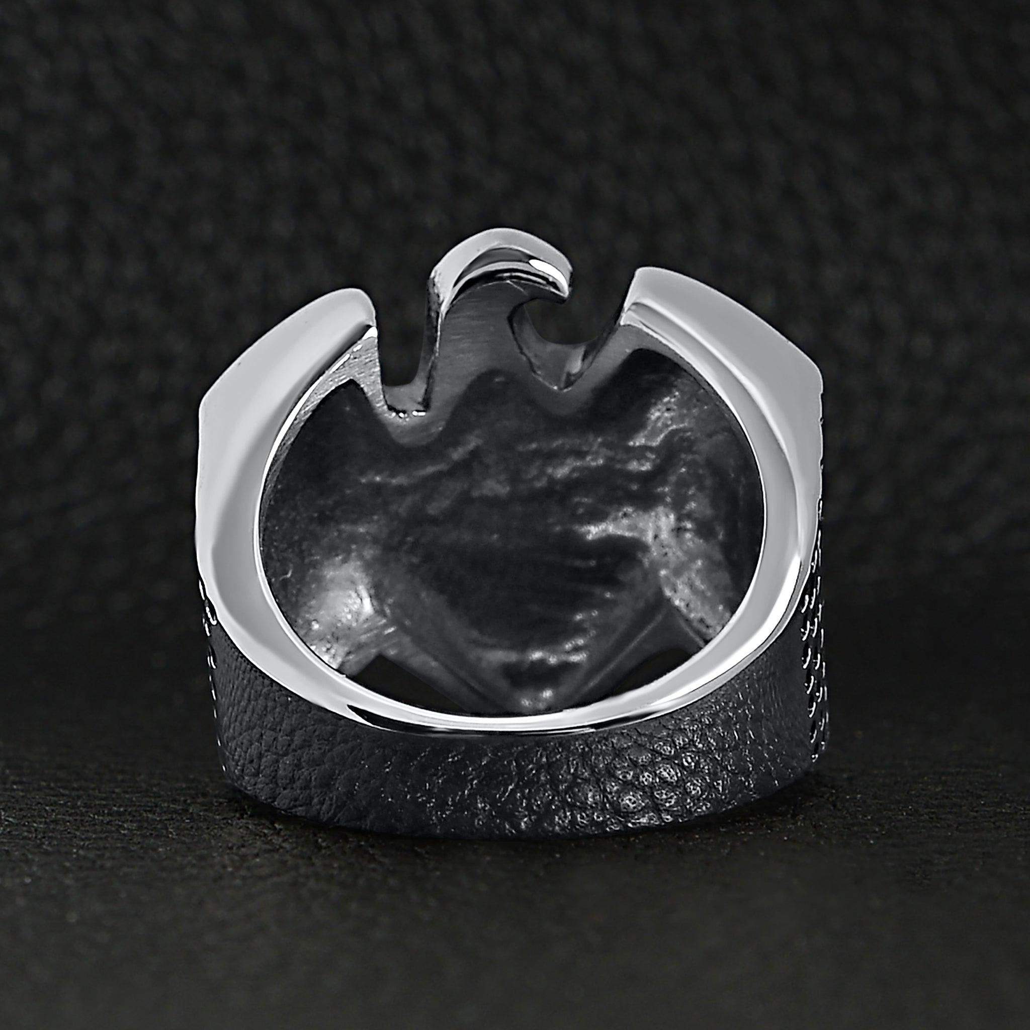 Stainless Steel "AMERICAN BIKER" With Eagle Ring