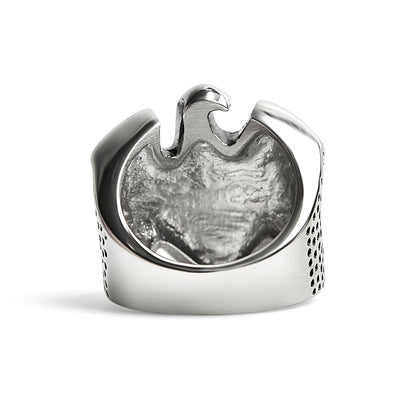 Stainless Steel "AMERICAN BIKER" With Eagle Ring