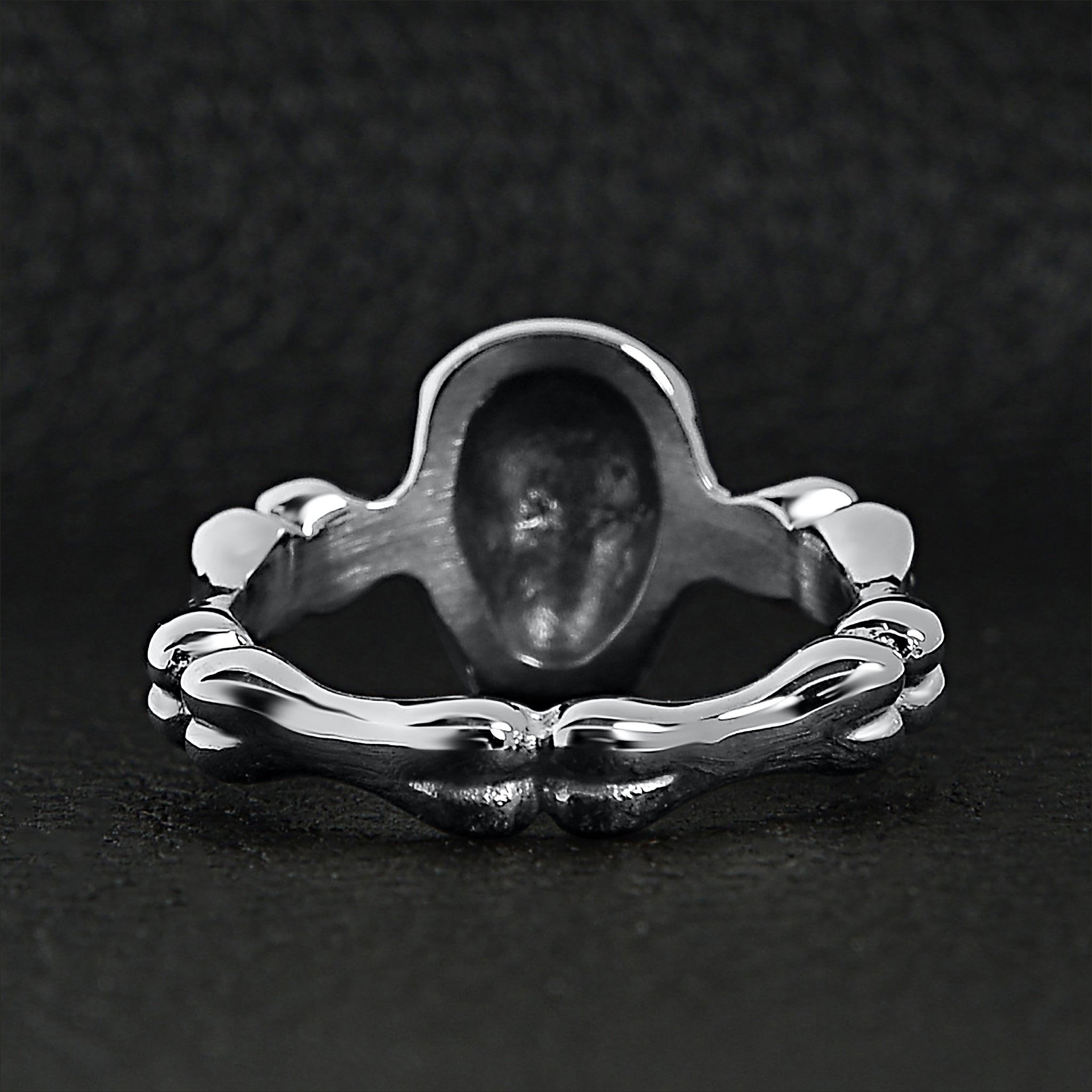 Stainless Steel Skull And Bones Women's Ring