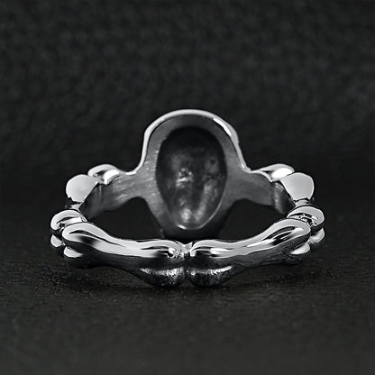 Stainless Steel Skull And Bones Women's Ring