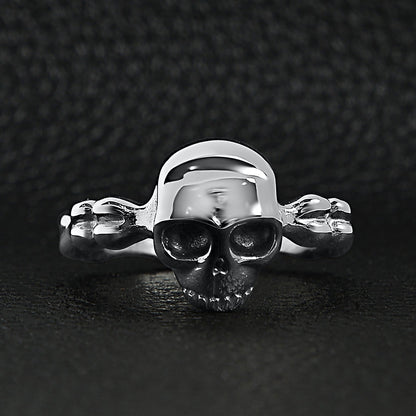 Stainless Steel Skull And Bones Women's Ring