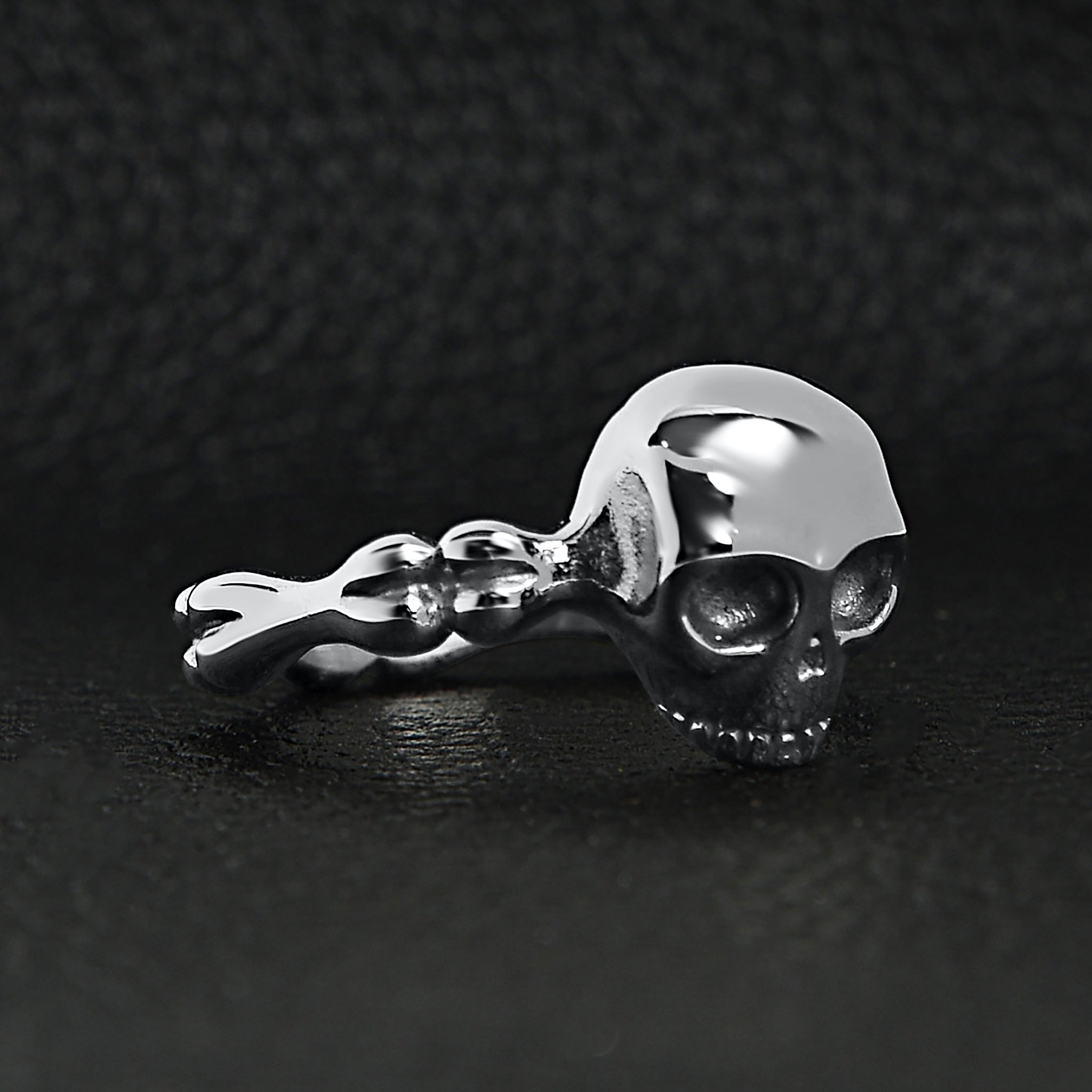 Stainless Steel Skull And Bones Women's Ring
